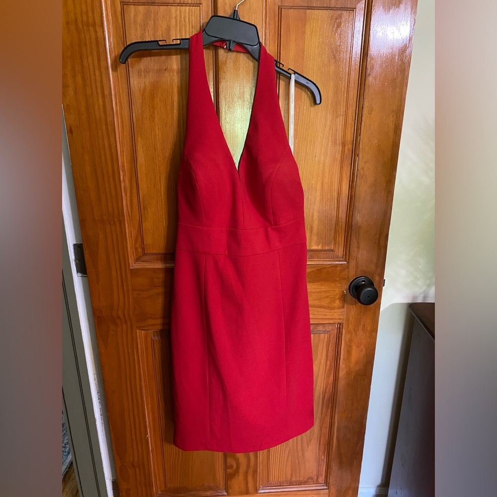 Calvin Klein Halter Red Dress (Size 8)
